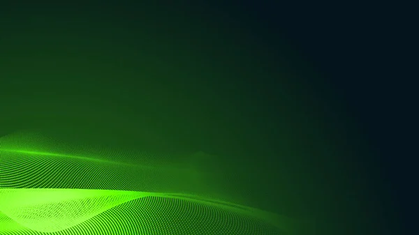 Puntino Verde Onda Luce Schermo Gradiente Texture Sfondo Scuro Tecnologia — Foto Stock