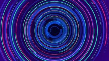 Neon hatları teknolojisi yüksek teknoloji mavi arka plan. Soyut grafik dijital gelecek konsept tasarımı.
