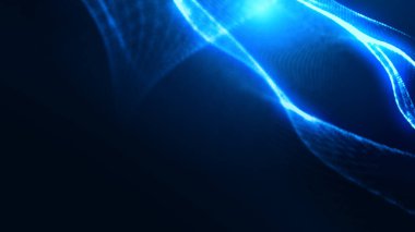 Nokta mavi dalga ışık ekran gradyan doku arkaplanı. Soyut ai teknolojisi büyük veri dijital arkaplanı. 3d oluşturma.