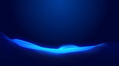 Nokta mavi dalga ışık ekran gradyan doku arkaplanı. Soyut teknoloji büyük veri dijital arkaplanı. 3d oluşturma.