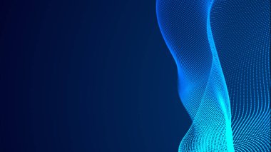 Nokta mavi dalga ışık ekran gradyan doku arkaplanı. Soyut teknoloji büyük veri dijital arkaplanı. 3d oluşturma.