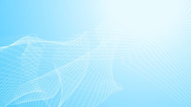 Soyut çizgi mavi beyaz dalga gradyan ışık dokusu teknolojisi arka planı. Teknik büyük veri dijital bağlantı konsepti. 3d oluşturma.