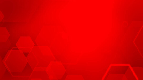 Hexagon geometric red color neon light pattern science dark background. Abstract graphic design technology and biology concept.