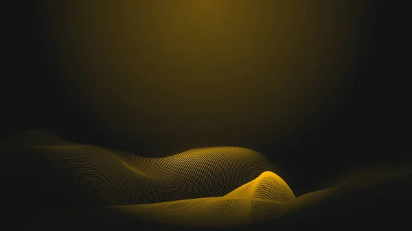Dot Goud Golf Licht Scherm Gradiënt Textuur Achtergrond Abstract Technologie — Stockfoto