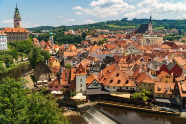 Cesky Krumlov şehir manzarası. Yüksek kalite fotoğraf