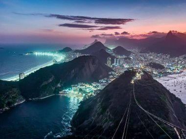 View from Sugar Loaf Mountain at dusk, Rio de Janeiro. High quality photo
