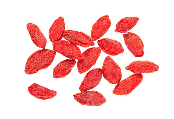 Chinese Wolfberries Isolated White Background Heap Dried Goji Berry Top — Stock Photo, Image