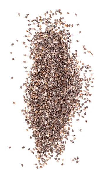 Chia Seeds Isolated White Background Healthy Superfood Closeup Macro Small — Stock Photo, Image