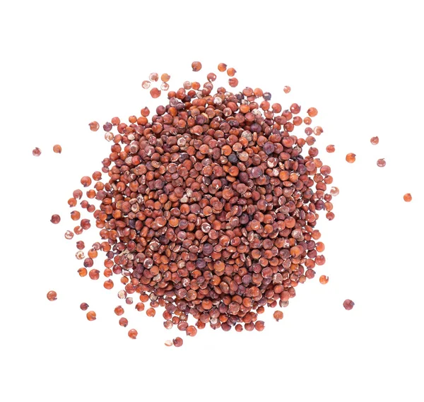 Rote Quinoa Samen Isoliert Auf Weißem Hintergrund Haufen Roher Kinwa — Stockfoto