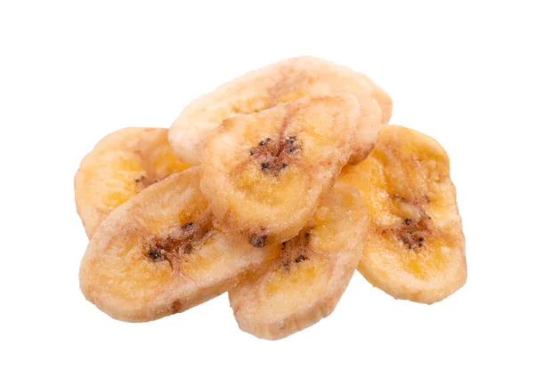 Банановые Чипсы Белом Фоне Сушеные Фрукты — стоковое фото