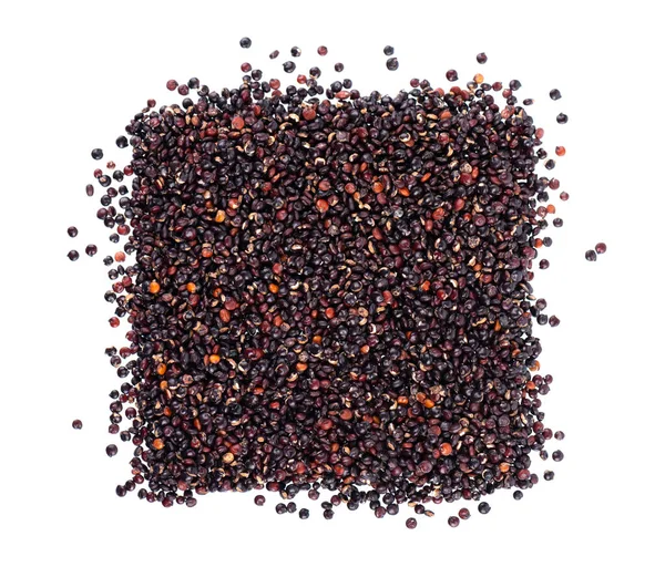 Black Quinoa Seeds Isolated White Background Pile Raw Kinwa Top — Stock Photo, Image