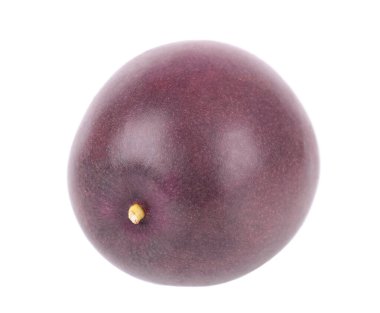 Beyaz arka planda izole edilmiş tutku meyveleri. Tam tutku meyvesi ya da marakuya, egzotik meyve. Kesme yolu