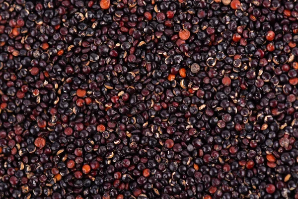 Fundo Sementes Quinoa Preta Pilha Kinwa Cru Vista Superior — Fotografia de Stock