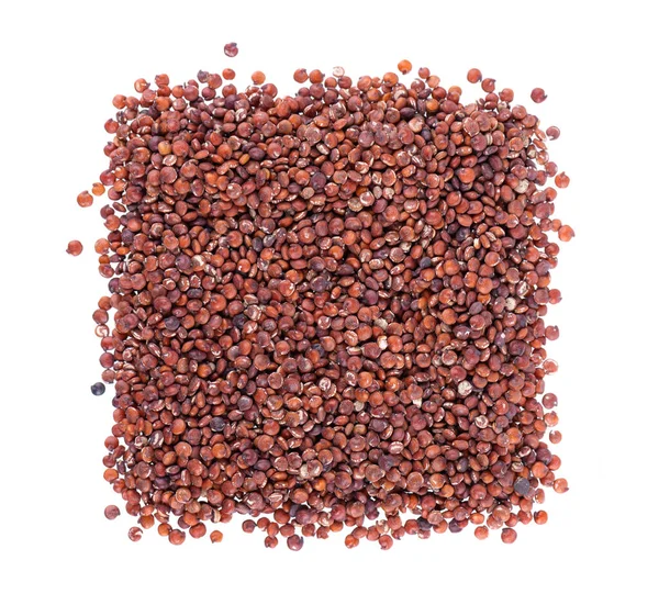 Red Quinoa Seeds Isolated White Background Pile Raw Kinwa Top — Stock Photo, Image