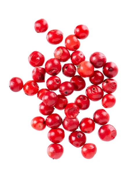 Pink Peppercorns Isolated White Background Dry Red Pepper Grain Organic Stock Photo