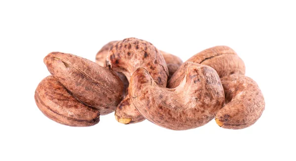 Cashew Nuts Shell Isolated White Background Roasted Salted Cashew Nuts — Fotografia de Stock