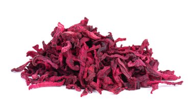 Dry beetroot isolated on the white background. Chopped dried beet