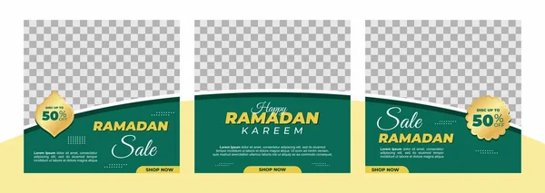 Set Von Ramadhan Verkauf Social Media Promotion Für Unternehmen Soziale — Stockvektor