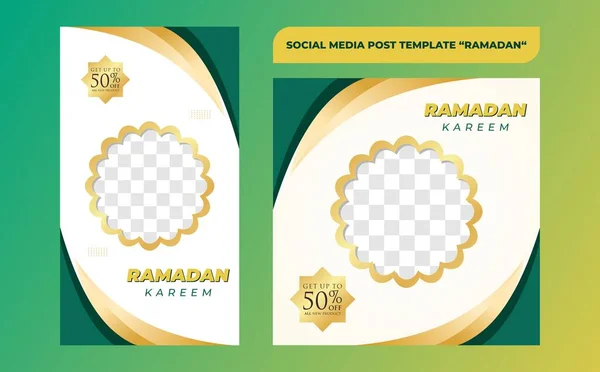 Vettore Creativo Del Ramadan Vendita Social Media Post Template Collection — Vettoriale Stock