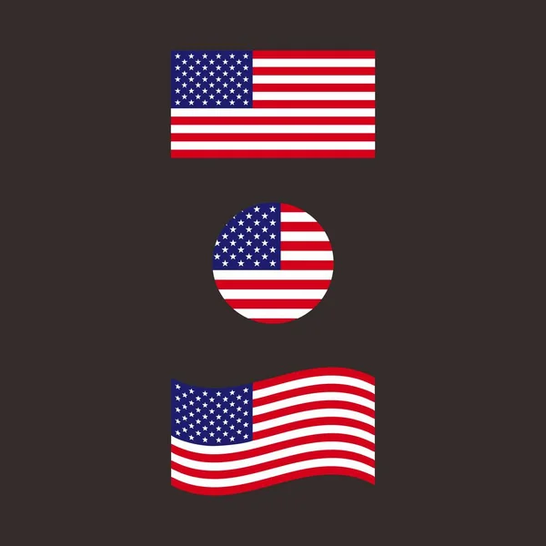 Bandeira Americana Vetor Ilustração Vetorial — Vetor de Stock