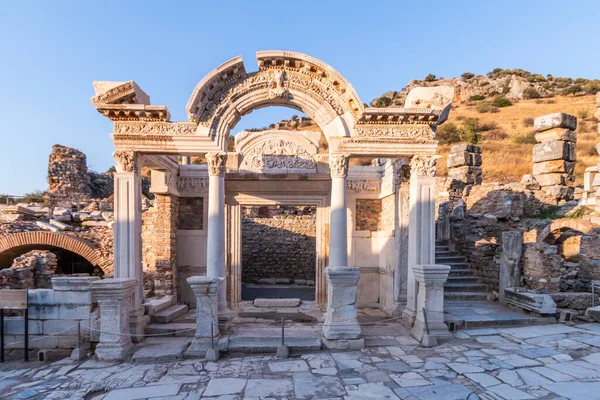 Ruins Celsius Library Ancient City Ephesus Turkey Beautiful Summer Day — 스톡 사진