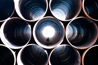 large iron industrial pipes