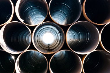 large iron industrial pipes
