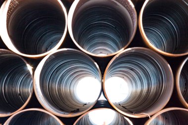 large iron industrial pipes