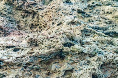 Deniz kenarındaki göktaşı benzeri kayalar.