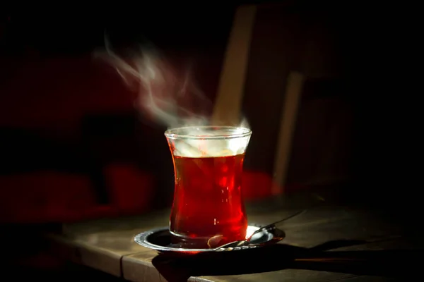 Turkish Tea Served Coffee Shop — Stock Photo, Image