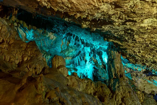 Fakilli Cave, located in Duzce, Turkey, offers a wonderful view with natural formations, stalactites and stalagmites.