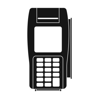 Terminal vektör simgesi. Siyah vektör simgesi beyaz arkaplan terminalinde izole edildi.