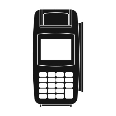 Terminal vektör simgesi. Siyah vektör simgesi beyaz arkaplan terminalinde izole edildi.