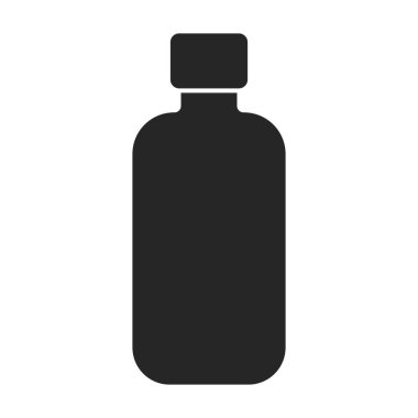 Kozmetik şişe vektör simgesi. Siyah vektör simgesi beyaz arka plan kozmetik şişesinde izole edilmiş..