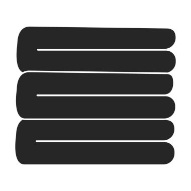 Havlu vektör simgesi. Siyah vektör simgesi beyaz arka plan havlusunda izole edildi.