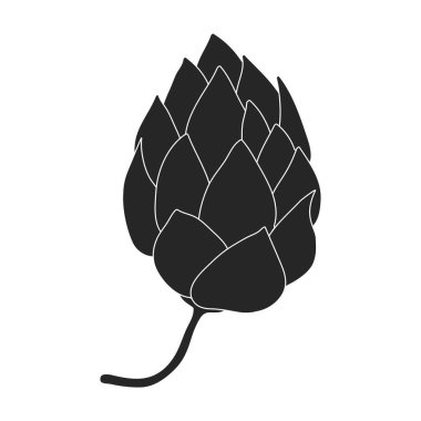 Sekme vektörü siyah simgesi. İzole edilmiş siyah illüstrasyon ikonu humulus. Beyaz arkaplanda vektör illüstrasyonu.