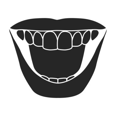Dişi dudak vektörü simgesi. Siyah vektör simgesi beyaz arkaplan üzerinde izole edilmiş..
