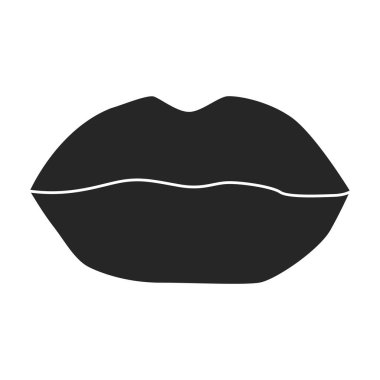 Dişi dudak vektörü simgesi. Siyah vektör simgesi beyaz arkaplan üzerinde izole edilmiş..