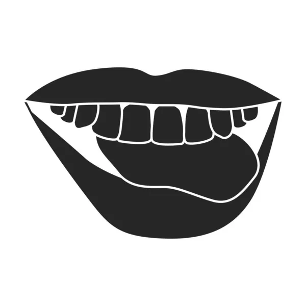 Vrouwelijke lip vector icon.Black vector pictogram geïsoleerd op witte achtergrond vrouwelijke lip. — Stockvector