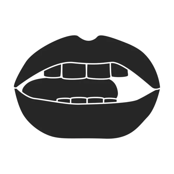 Ícone vetorial de lábio feminino ícone vetorial preto isolado no fundo branco lábio feminino. — Vetor de Stock