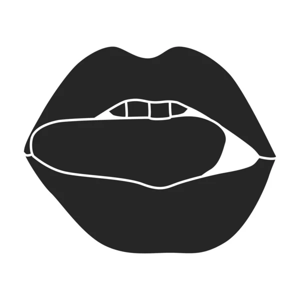 Vrouwelijke lip vector icon.Black vector pictogram geïsoleerd op witte achtergrond vrouwelijke lip. — Stockvector
