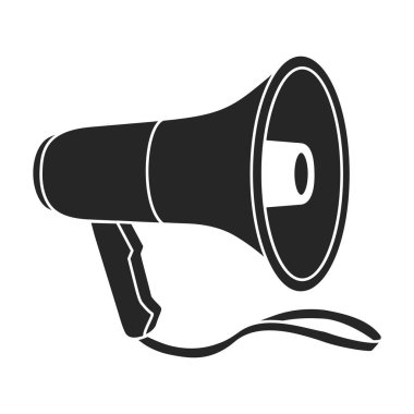 Sözcü vektör simgesi. Siyah vektör simgesi beyaz arkaplan hoparlöründe izole edildi.