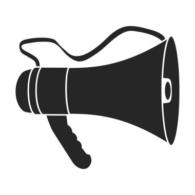 Sözcü vektör simgesi. Siyah vektör simgesi beyaz arkaplan hoparlöründe izole edildi.