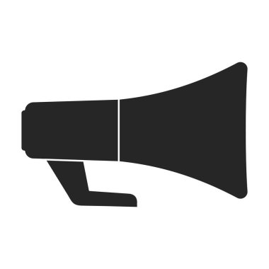 Sözcü vektör simgesi. Siyah vektör simgesi beyaz arkaplan hoparlöründe izole edildi.