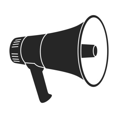 Sözcü vektör simgesi. Siyah vektör simgesi beyaz arkaplan hoparlöründe izole edildi.