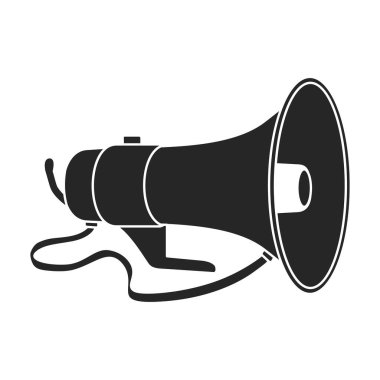 Sözcü vektör simgesi. Siyah vektör simgesi beyaz arkaplan hoparlöründe izole edildi.