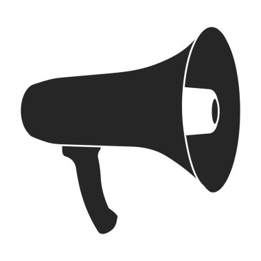 Sözcü vektör simgesi. Siyah vektör simgesi beyaz arkaplan hoparlöründe izole edildi.