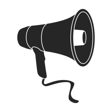 Sözcü vektör simgesi. Siyah vektör simgesi beyaz arkaplan hoparlöründe izole edildi.