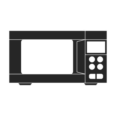 Mikrodalga vektör simgesi. Siyah vektör simgesi beyaz arkaplan mikrodalgasında izole edildi.