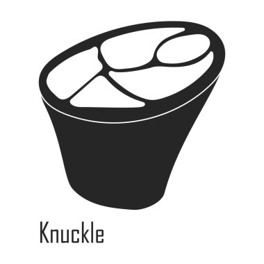 Et biftek vektör simgesi. Siyah vektör simgesi beyaz arka planda biftek üzerinde izole edilmiş.